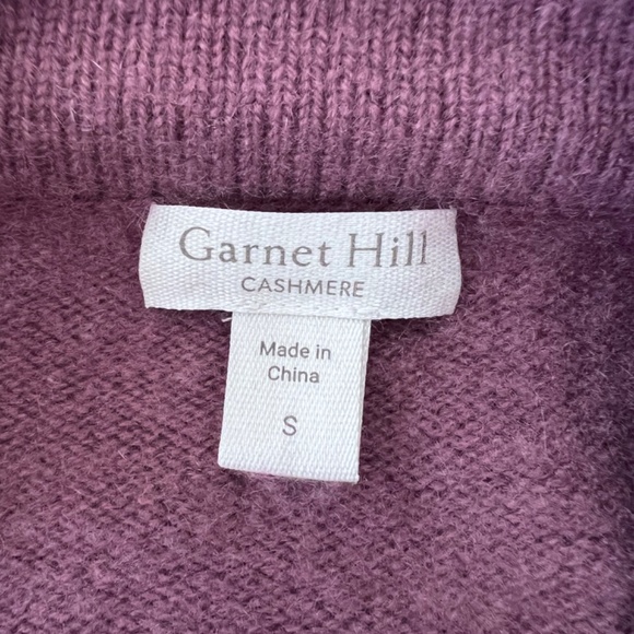 GARNET HILL Washable Cashmere Bomber Zip Cardigan in Mauve - S - Picture 8 of 14